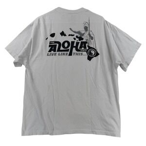 T&C Surf Designs Shirt Mens XL White Aloha State Hawaii Graphic Tee T-Shirt
